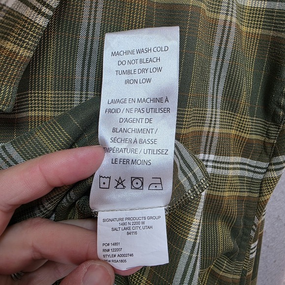 John M Browning Flannel Shirt Mens XL Plaid Gorpcore Hiking Camping Hiker Heavy - Picture 12 of 16